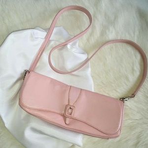 Vintage Worthington baguette purse lt pk lambskin